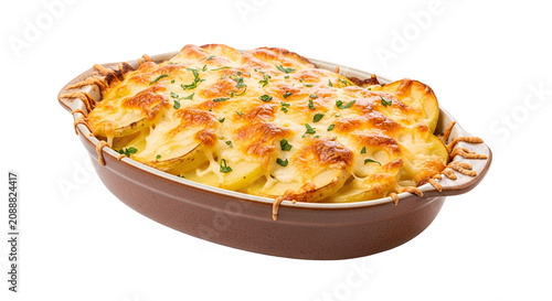 Scalloped Potatoes Au Gratin Isolated Cheese Potato Bake