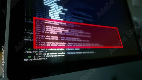Stylized cybersecurity concept showing computer hacker code with a prominent data breach warning overlay, representing hacking, cyberattacks, stolen information, and security risks. 15229  