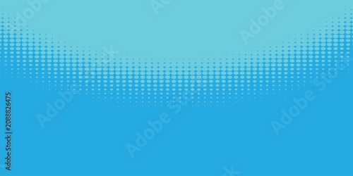 Fotografía Turquoise and Cyan Blue Halftone Dot Wave with Smooth Curved Gradient Texture an