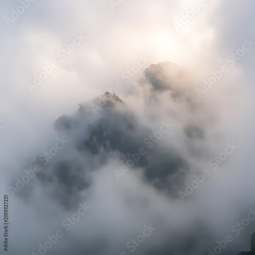 Foggy mountain clouds