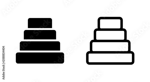 Photos Four tier pyramid infographic chart icons for hierarchical data with hierarchy