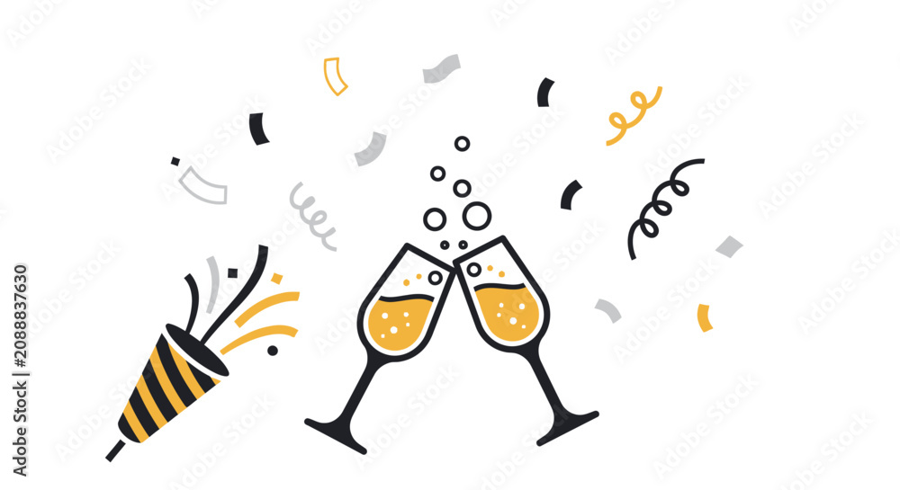 Fototapeta premium Two Glasses of Champagne Celebrating.
