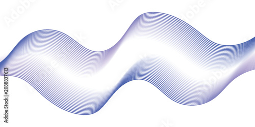 Slika na platnu Wavy lines of light blue and purple creating a smooth, abstract pattern