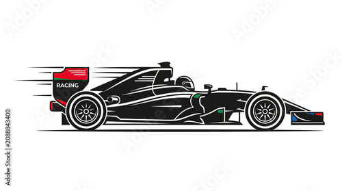 Fotografía Formula 1 Racing Car Speeding Motion Graphic