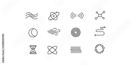Fotografija Icon set collection of abstract symbols representing physical phenomena, time, e