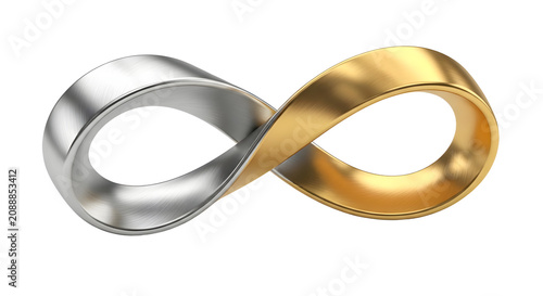Infinity Symbol Silver and Gold Ring Elegant Minimalist Jewelry Concept
