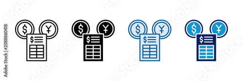 Obraz na plátně Balance Sheet Icon Set Multiple Style Collection