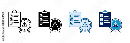 Deadline Icon Set Multiple Style Collection