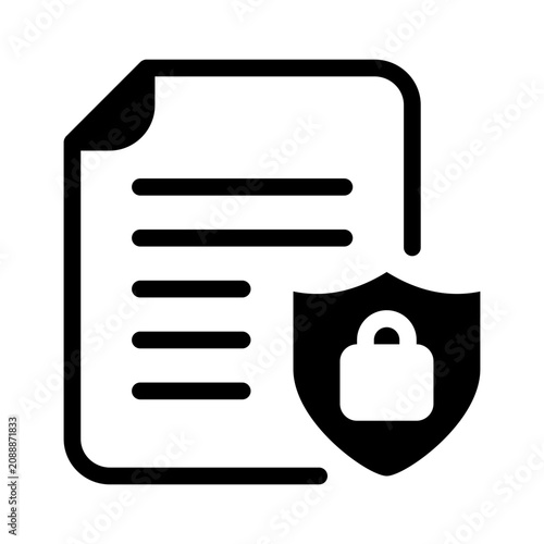 Confidential protected document and private information in modern flat icon.