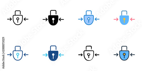 Принти на полотні Deadlock icons set multiple style collection. Editable stroke