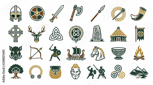 Foto Collection of Celtic and Viking Symbols and Icons.