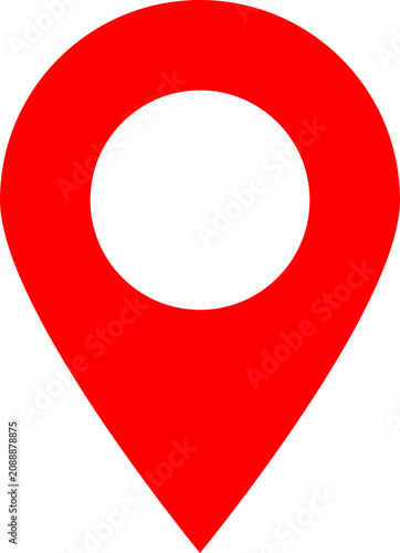 Red Map Pin Icon on Transparent Background