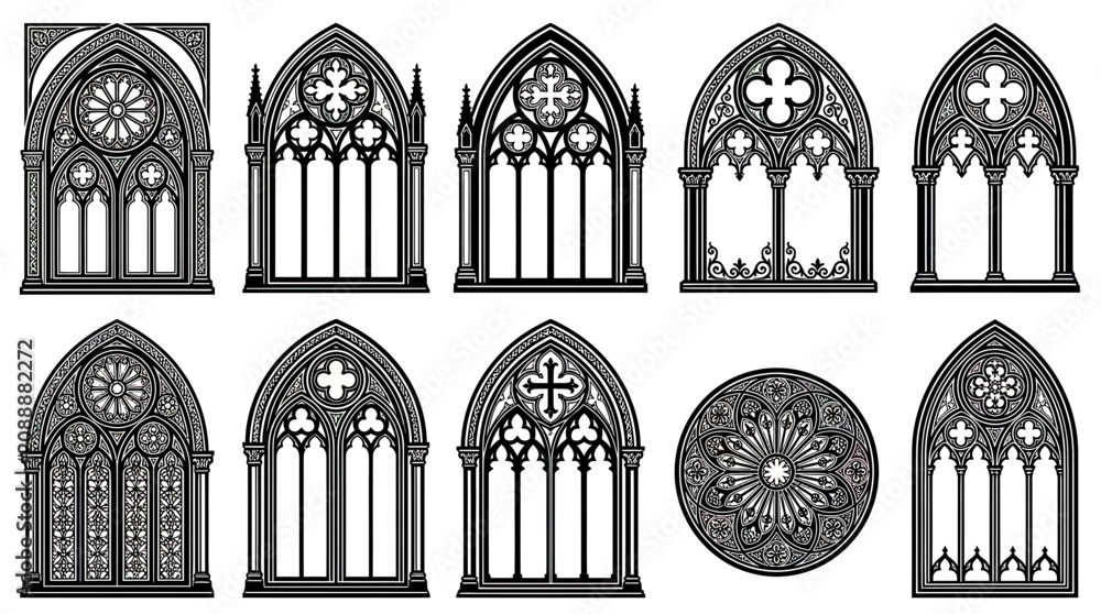 Photos Gothic Window Designs Collection - Ornate Architectural Elements