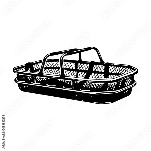 Vintage Metal Shopping Basket with Handles.
