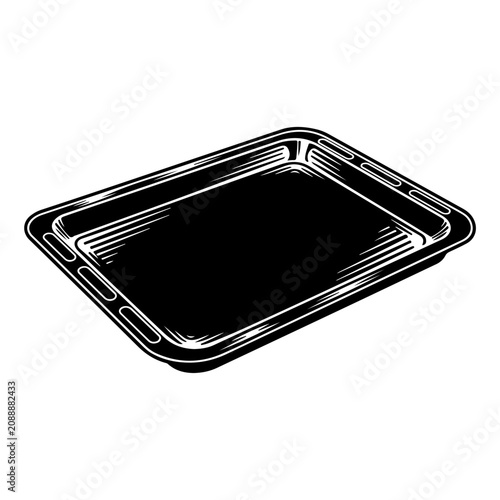 Black Baking Tray Illustration.