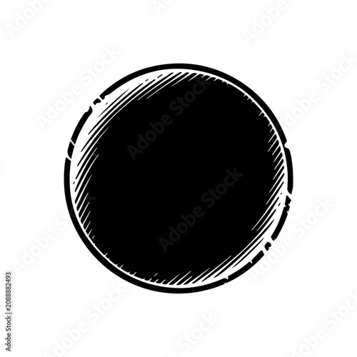 Black Circle with Grunge Texture.