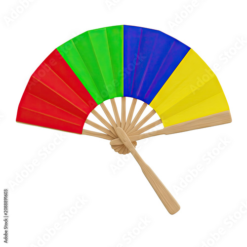 Colorful folding fan