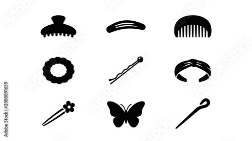 Hair accessories and beauty tools.