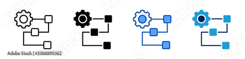 Photos procedure icon set multiple style collection