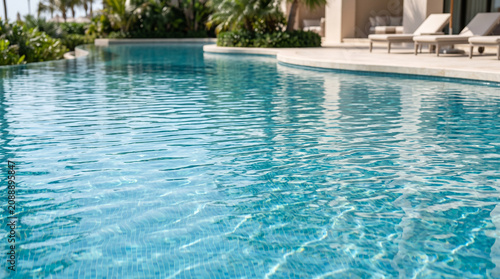 Minimal Summer Pool Water Background with Soft Sun Reflection