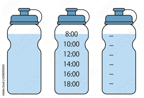 Time Marker Water Bottle for Daily Hydration Tracking and Heat Stroke Prevention