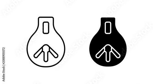 Fotografie Abstract pear shape outline and solid icon set with illustration