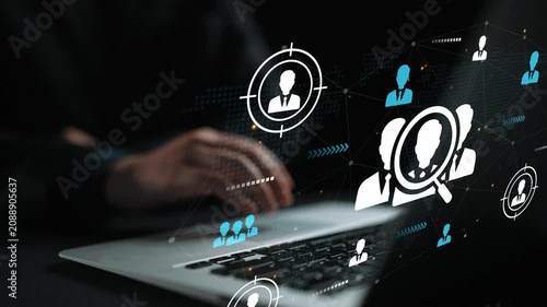 Digital Networking Concepts with User Icons and Search Symbols Emphasizing Connection in Modern Technology Environment. Entropy.
