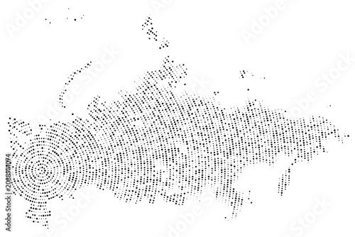 Photography Russia Vector Map Illustration with Digital Geometric Dot Pixel Pattern Backgrou