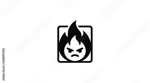 Fotografía Angry Face Fire Icon