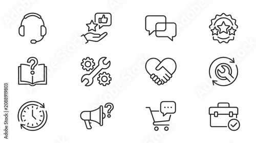 Foto Collection of hand drawn flat design icons for health and shopping concepts