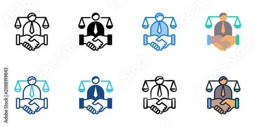 Φωτογραφία Arbitrator icons set multiple style collection. Editable stroke