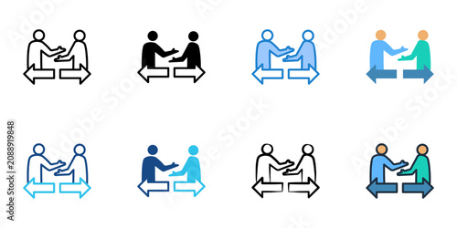 Принти на полотні Negotiator icons set multiple style collection. Editable stroke