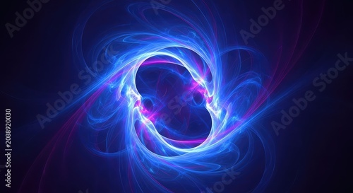 A mesmerizing abstract background featuring swirling energetic plasma light in vibrant blue and purple tones, perfect for tech design, background, indigo, ethereal