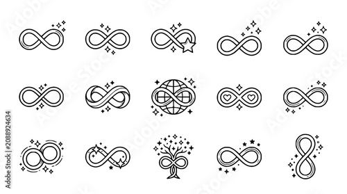 Obraz na plátně Infinity Symbol Collection: Eternal, Endless, Infinite, Forever, Love, Life, Wor