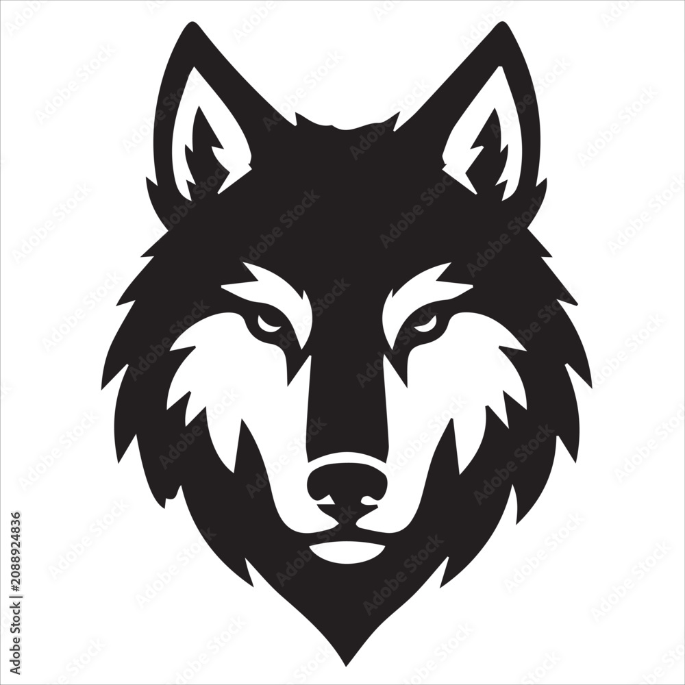 Obraz premium Wolf head silhouette