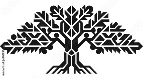 Stylized Geometric Tree of Life Symbol.
