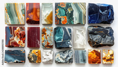 Collection of Agate Slices: Natural Stone Slabs with Swirling Patterns