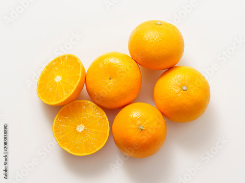 Cuadro en lienzo 다수,날것,주황색,천혜향,열매,절반,절단,단면,살,한국