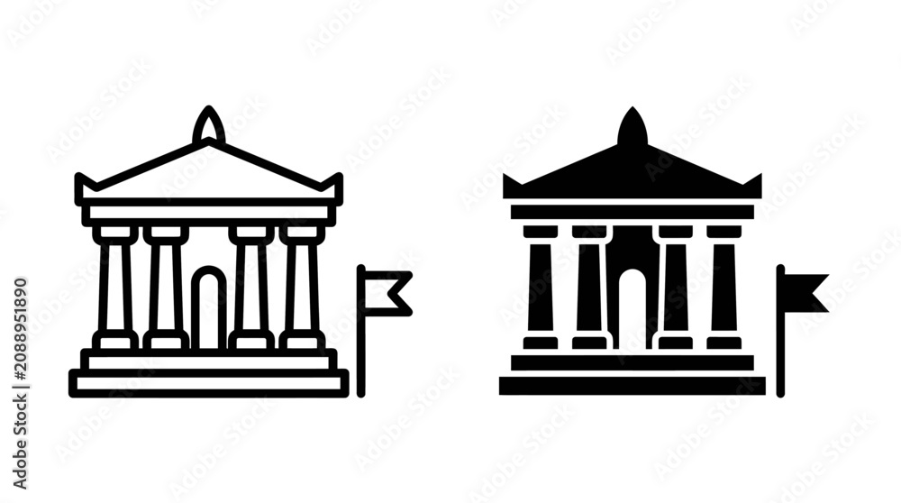 Fototapeta premium Graphic Building Icons Side View Modern Design Elements
