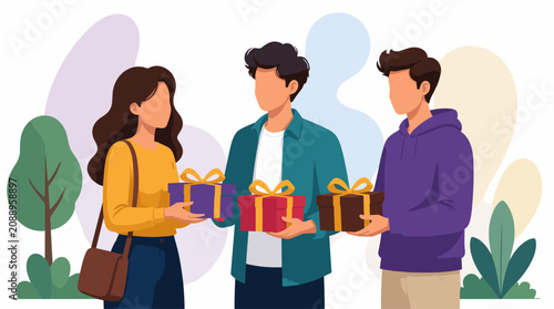 World Chocolate Day Celebrating People Sharing Gifts and Joy.