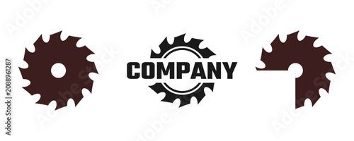 Принти на полотні saw blade logo design, symbol, icon, vector, industry, vintage, wood sawing logo