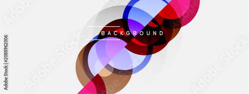 Картината върху платно Abstract circles overlap, creating vibrant color gradients