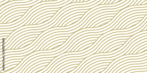 Yellow instant noodles, pasta and spaghetti texture with geometric wavy lines. Ramen, pasta vector pattern. Abstract food illustration background