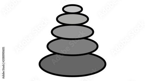 Stack of balanced stones, a symbol of harmony, peace, and meditation, often seen in nature and spiritual practices