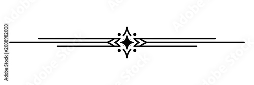 Konstfotografi Elegant geometric star line divider for document formatting as PNG element