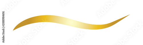 A smooth, flowing golden wave shape isolated on a tranparent background.