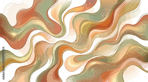 Tableau sur toile Seamless abstract fluid vector background organic flowing shapes with imperfect hand-drawn wobbly (1)