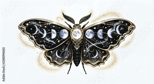 Luxury Gold and Silver Swallowtail Butterfly Jewelry Ornament Illustration with Gem Wings Isolated on White and Black Backgrounds Decorative Fashion Accessory Design Gift Object