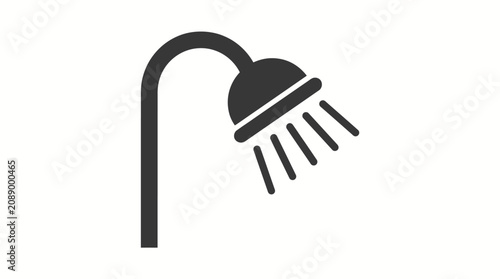 Bild auf Leinwand Minimalist shower head silhouette icon for bathroom design, plumbing, architectu