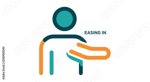 фотографія Stylized icon of a person easing in with abstract human figure and arm gestures